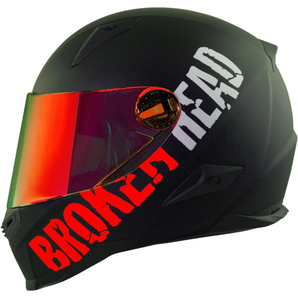 Broken Head BeProud Rot Set Motorradhelm incl. rot verspiegeltem Visier | Mirror Edition