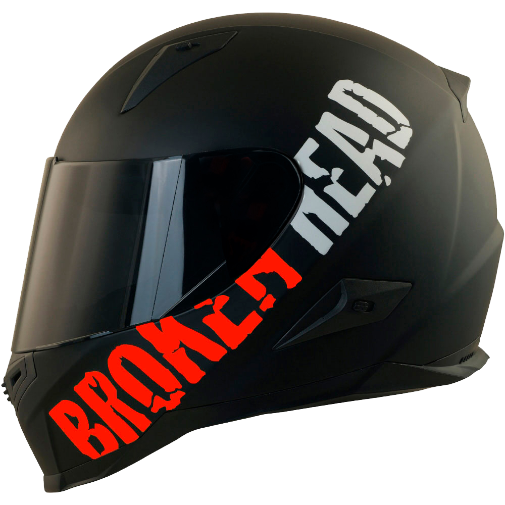 Broken Head BeProud Rot Set Motorradhelm incl. schwarzem Visier