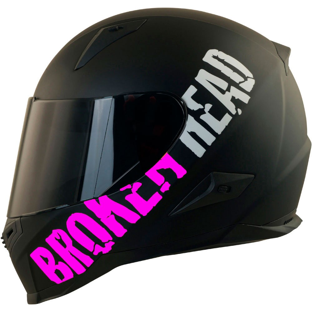 Broken Head BeProud Pink Set Motorradhelm Inkl. Schwarzem Visier