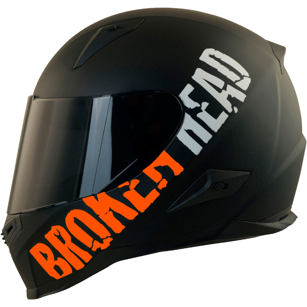 Broken Head BeProud Orange Set Motorradhelm incl. schwarzem Visier